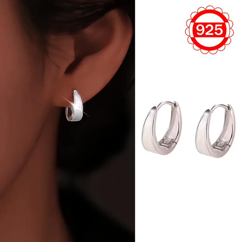 925 Silver Circle Earrings Pair for Women